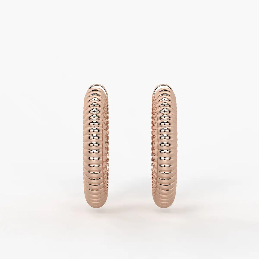 Lunara Ribbed Hoop Earrings