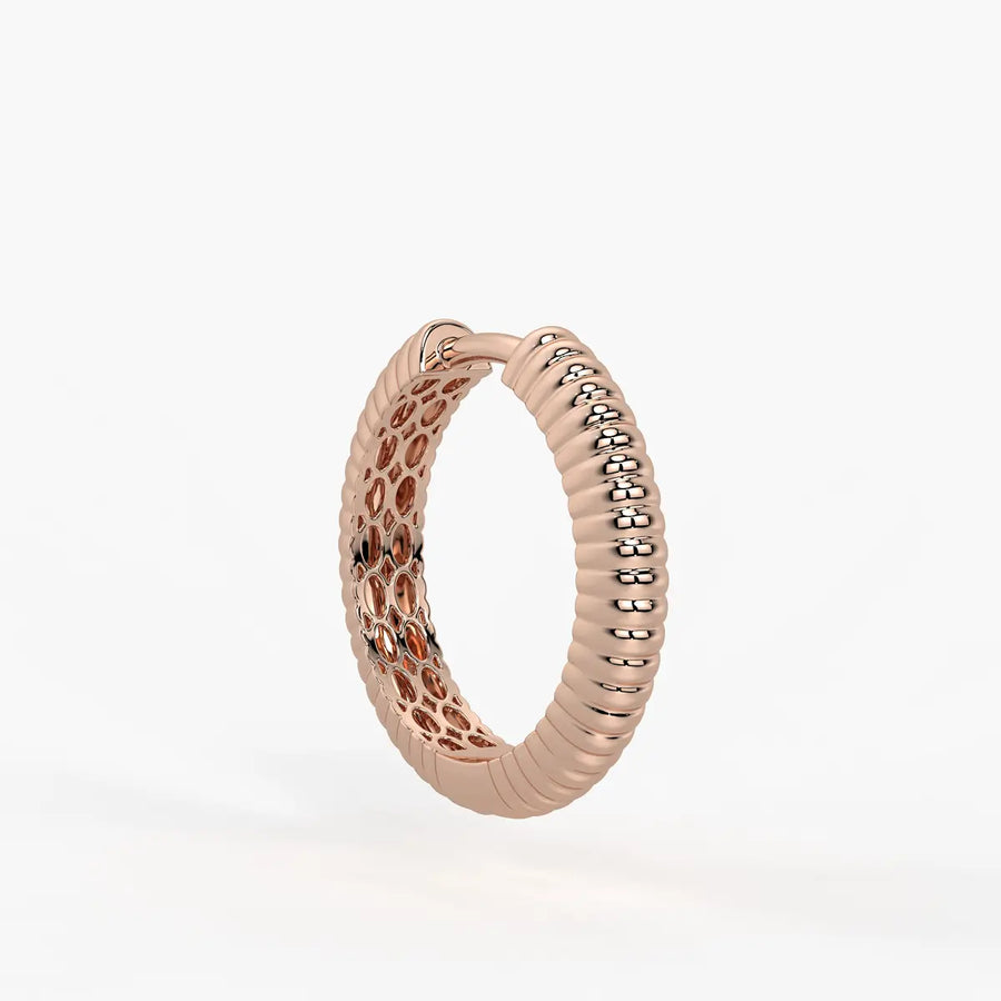 Lunara Ribbed Hoop Earrings