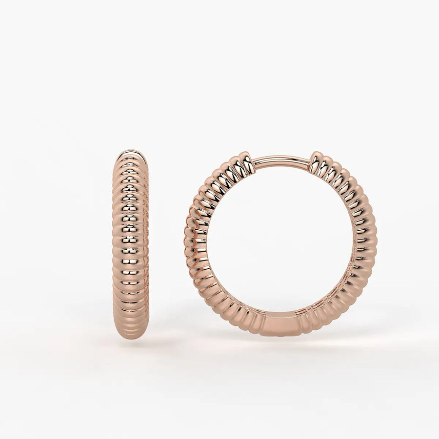 Lunara Ribbed Hoop Earrings