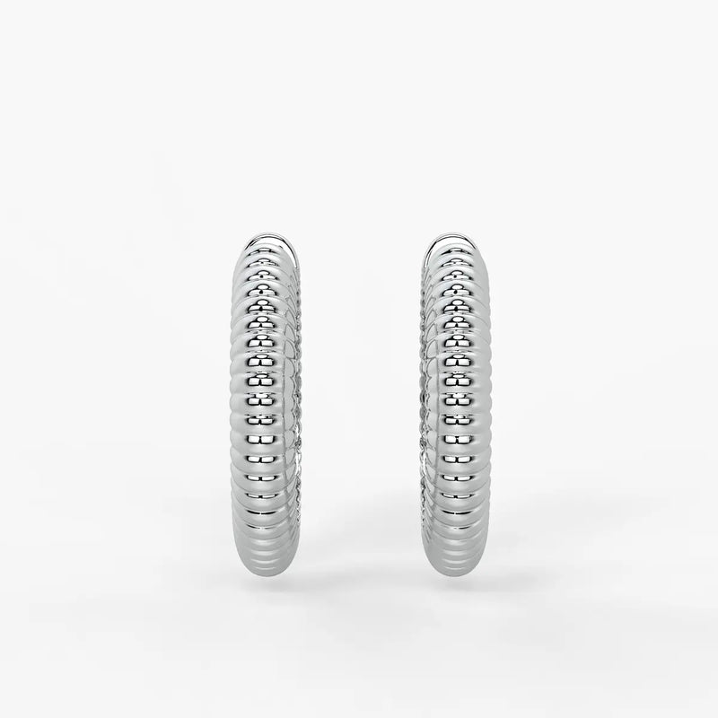 Lunara Ribbed Hoop Earrings