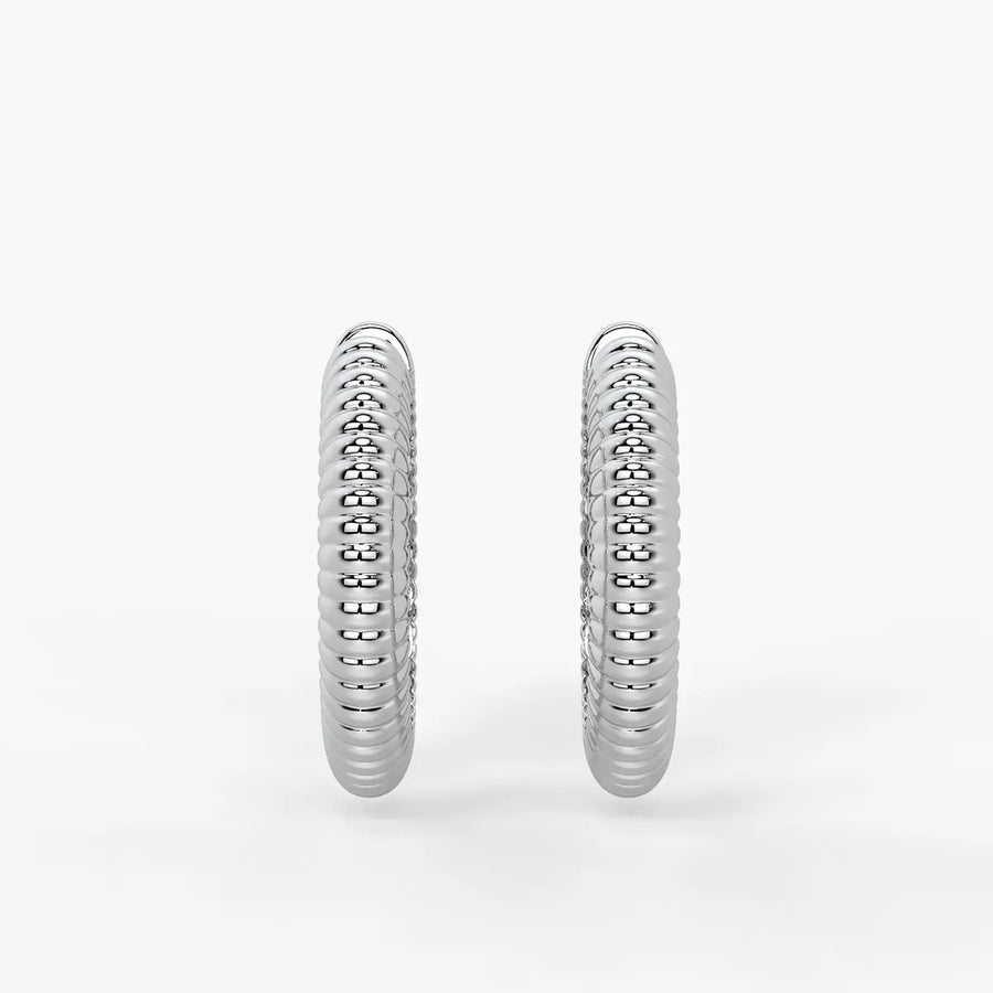 Lunara Ribbed Hoop Earrings