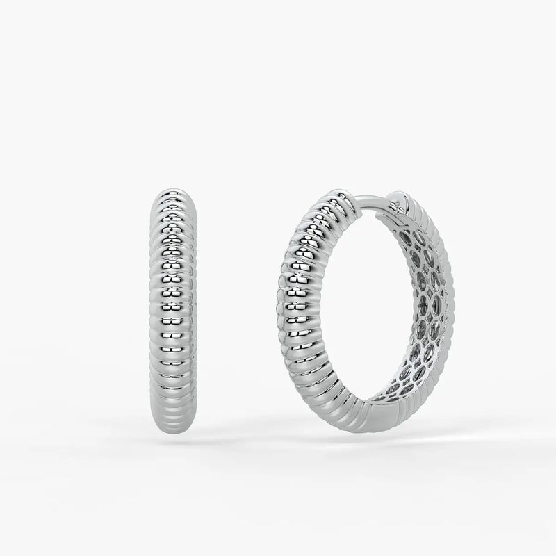 Lunara Ribbed Hoop Earrings