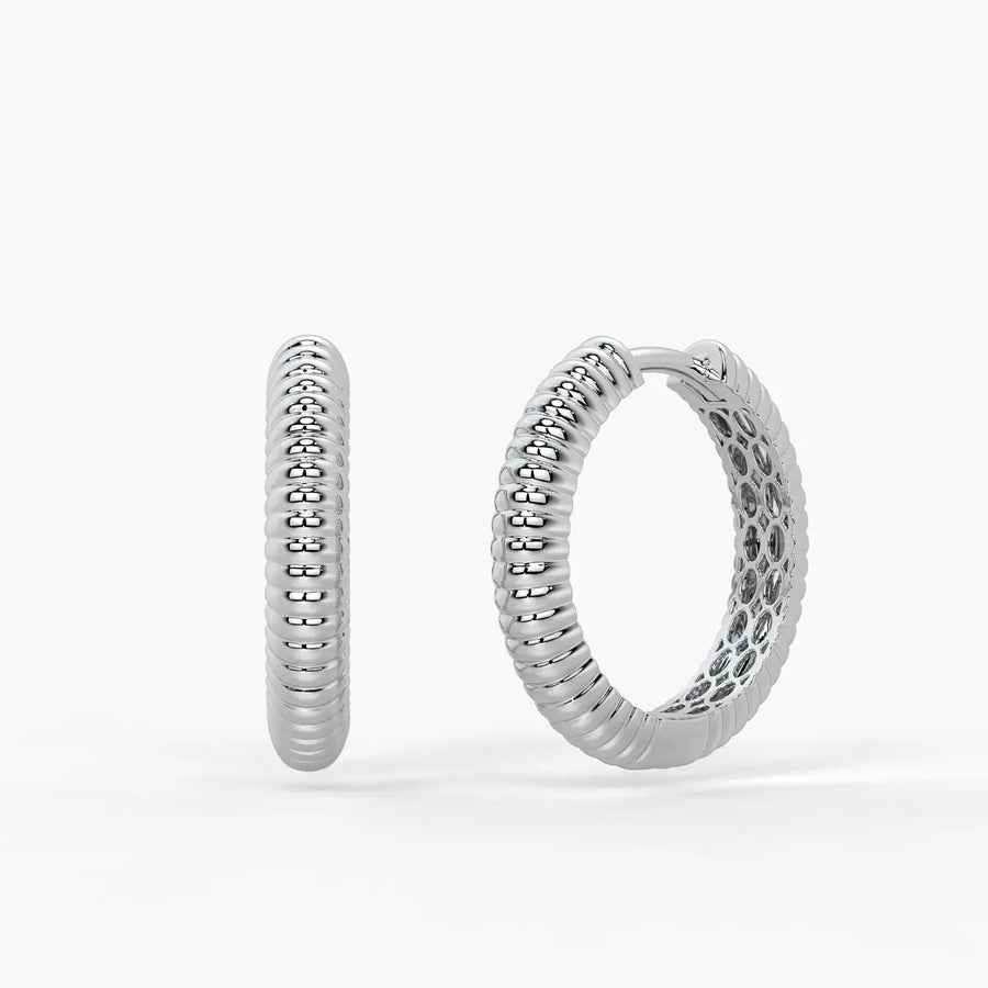 Lunara Ribbed Hoop Earrings