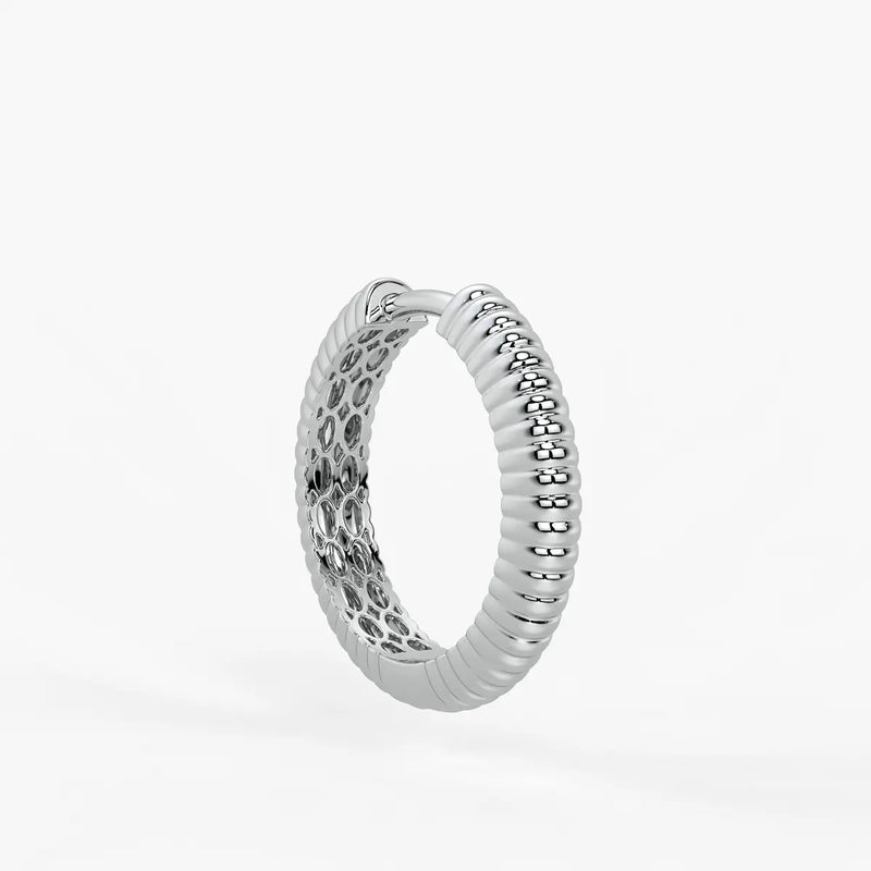 Lunara Ribbed Hoop Earrings