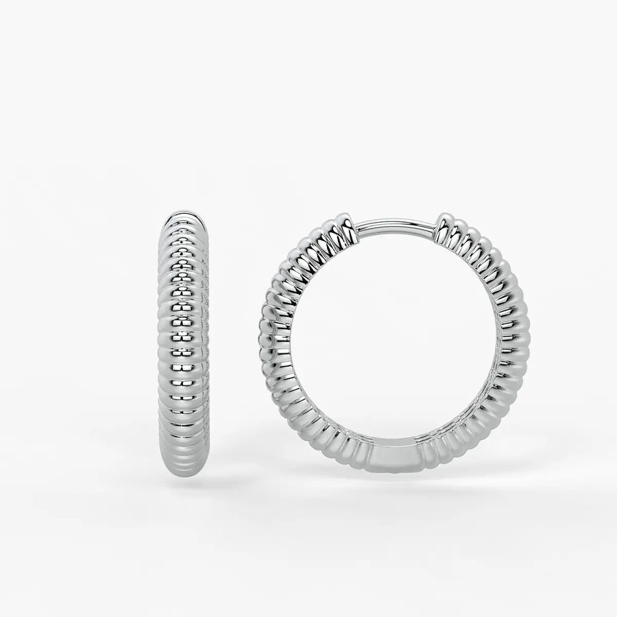 Lunara Ribbed Hoop Earrings