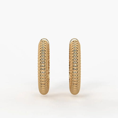 Lunara Ribbed Hoop Earrings