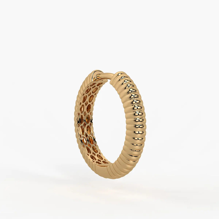 Lunara Ribbed Hoop Earrings