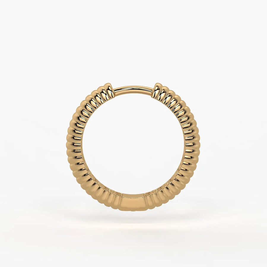 Lunara Ribbed Hoop Earrings