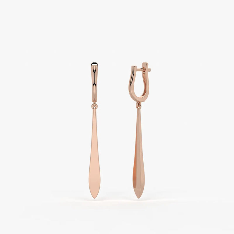 Zephyra Blade Drop Hoop Earrings