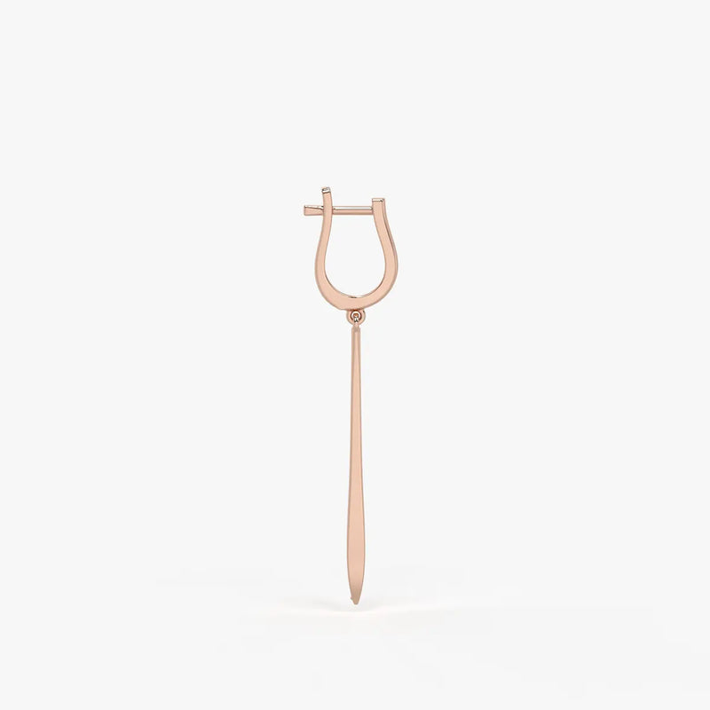 Zephyra Blade Drop Hoop Earrings