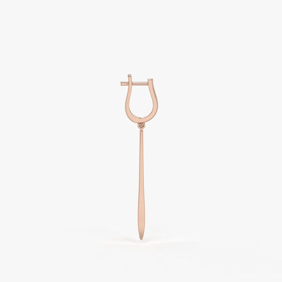 Zephyra Blade Drop Hoop Earrings