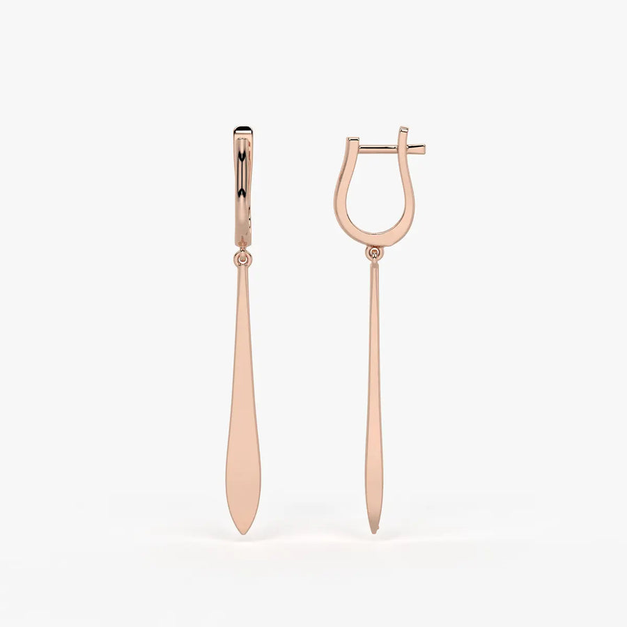 Zephyra Blade Drop Hoop Earrings