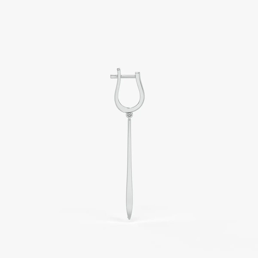 Zephyra Blade Drop Hoop Earrings