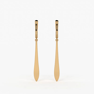 Zephyra Blade Drop Hoop Earrings