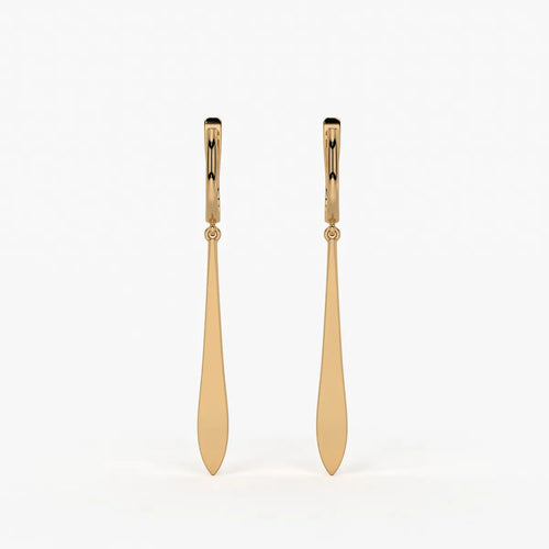 Zephyra Blade Drop Hoop Earrings