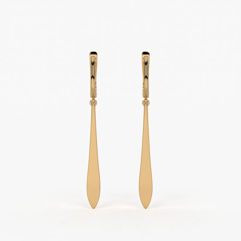 Zephyra Blade Drop Hoop Earrings