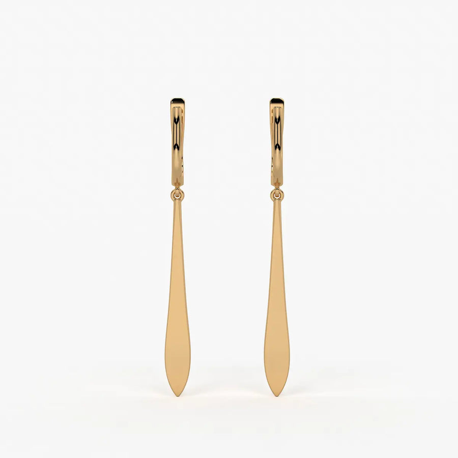 Zephyra Blade Drop Hoop Earrings