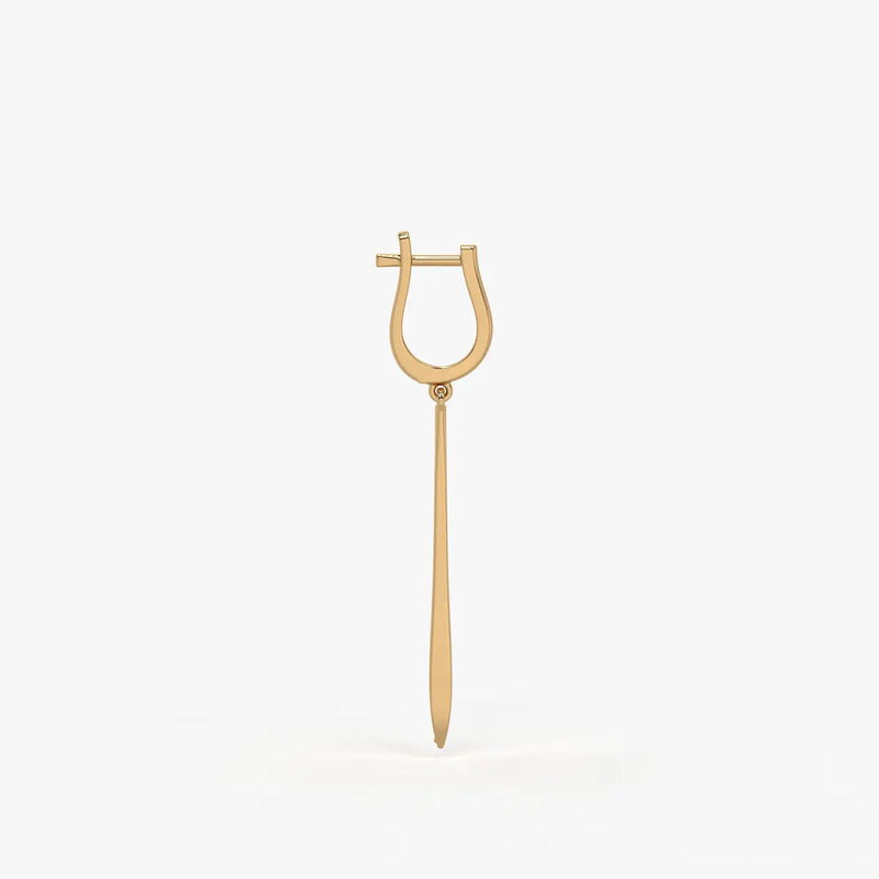 Zephyra Blade Drop Hoop Earrings