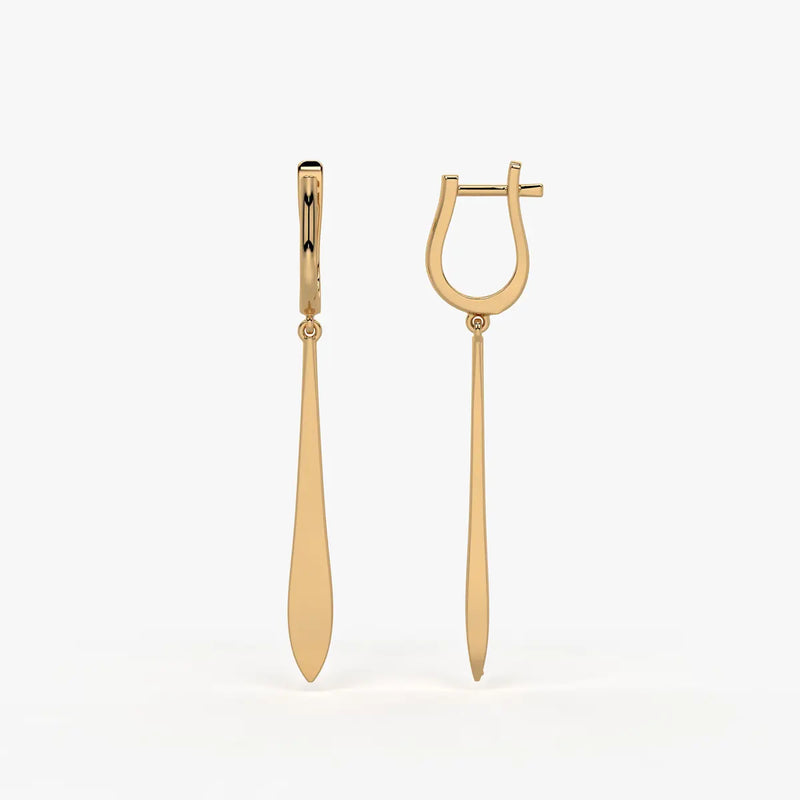 Zephyra Blade Drop Hoop Earrings