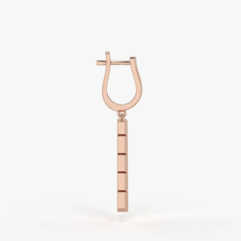 Chevrona Tier Drop Hoop Earrings