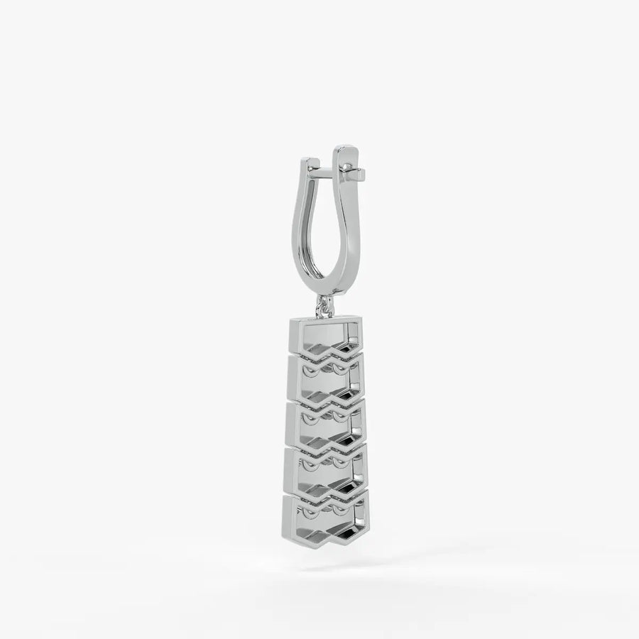 Chevrona Tier Drop Hoop Earrings