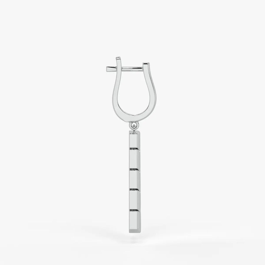 Chevrona Tier Drop Hoop Earrings