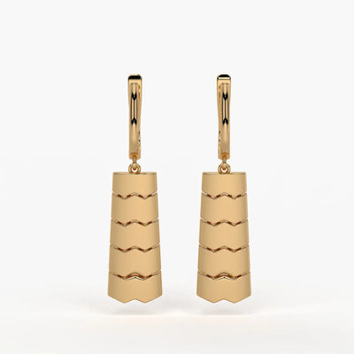 Chevrona Tier Drop Hoop Earrings