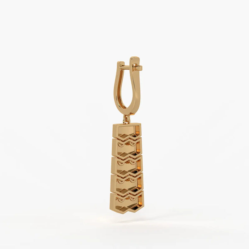 Chevrona Tier Drop Hoop Earrings