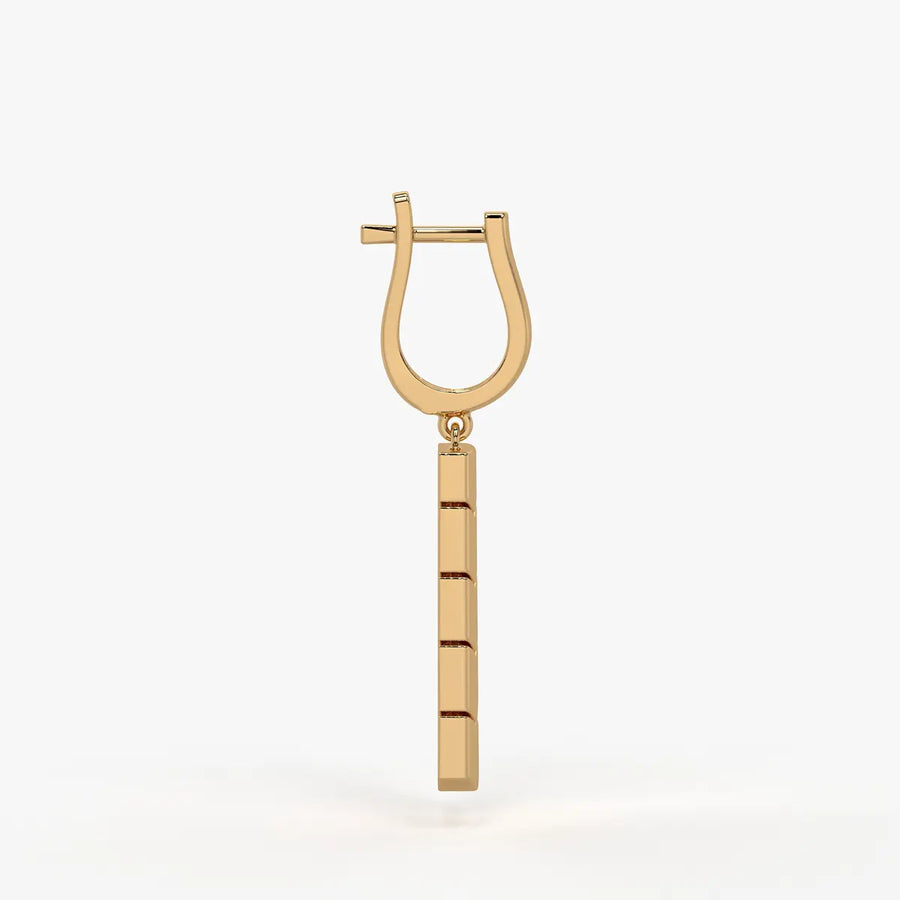 Chevrona Tier Drop Hoop Earrings