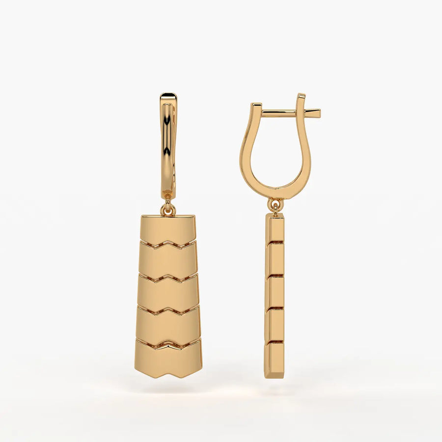 Chevrona Tier Drop Hoop Earrings