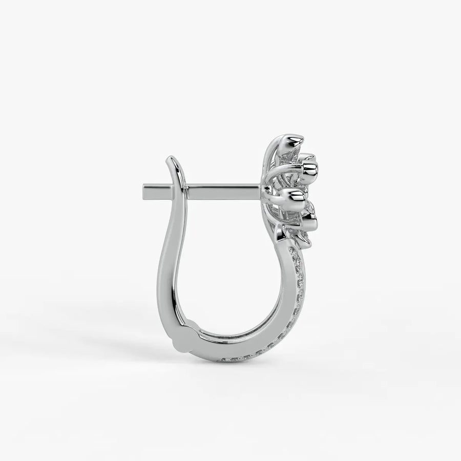 Florisse Round Diamond Bloom Hoop Earrings