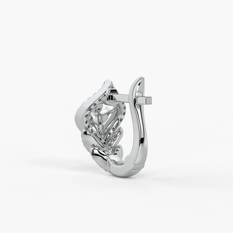 Verdelle Round Diamond Leafline Earrings