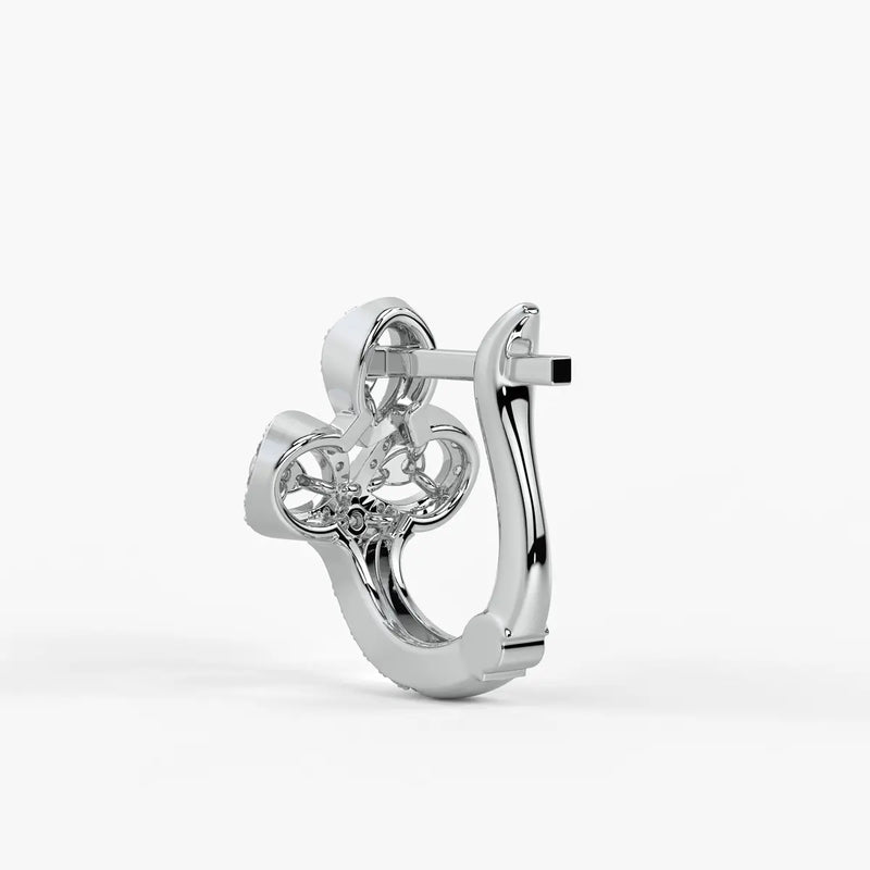 Trivella Round Diamond Petal Crest Earrings