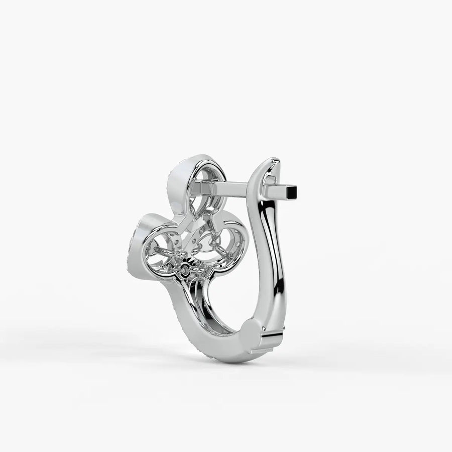 Trivella Round Diamond Petal Crest Earrings