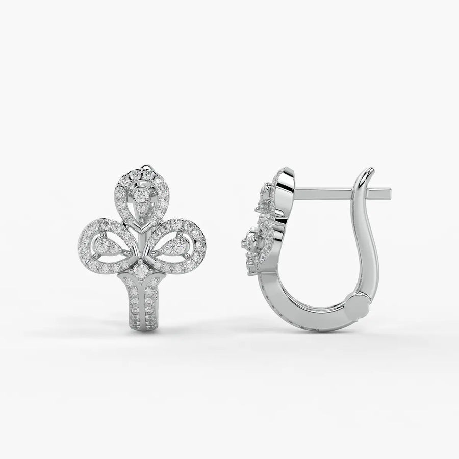 Trivella Round Diamond Petal Crest Earrings