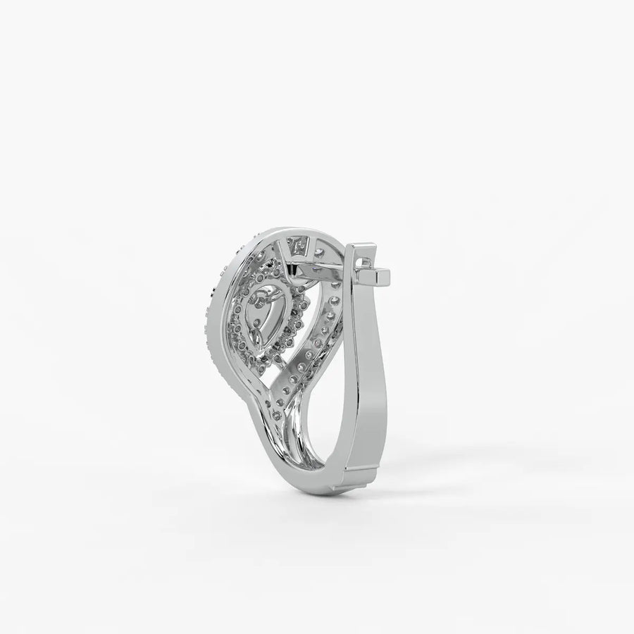 Lumera Round Diamond Teardrop Crest Earrings