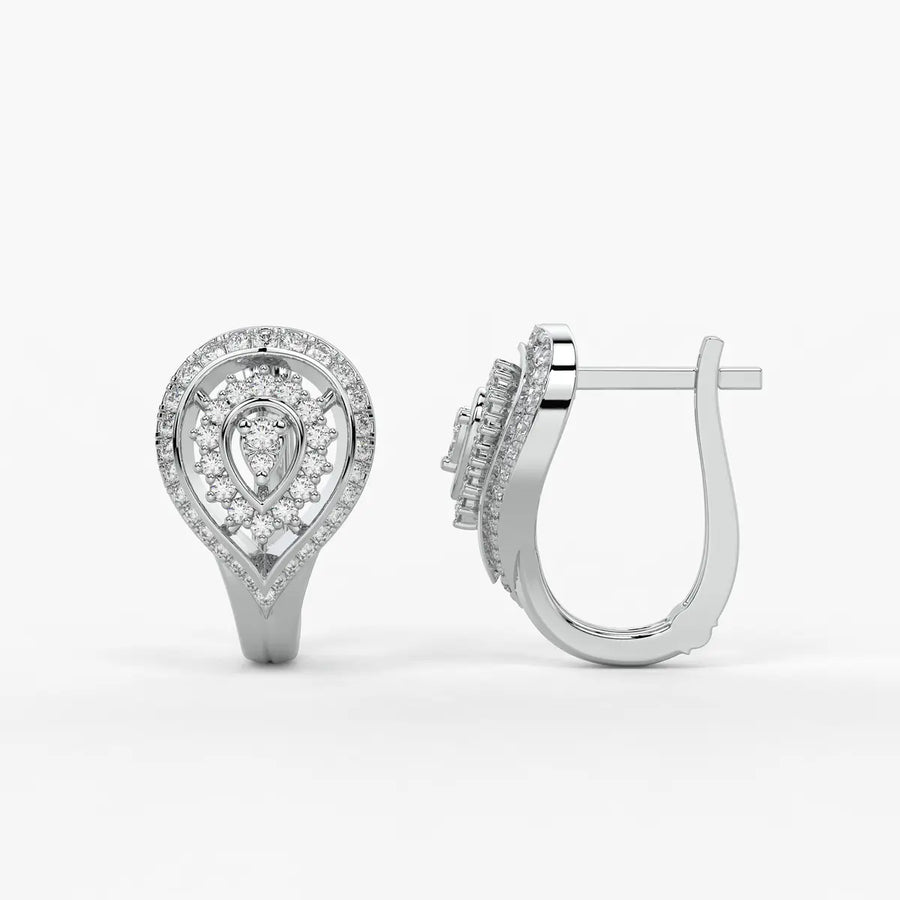 Lumera Round Diamond Teardrop Crest Earrings