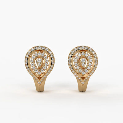 Lumera Round Diamond Teardrop Crest Earrings