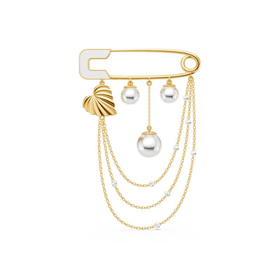 Cascading Heart Charm Lapel Brooch