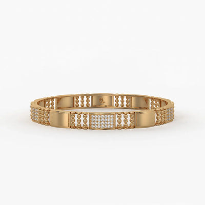 Belevra Round Diamond Panel Bangle