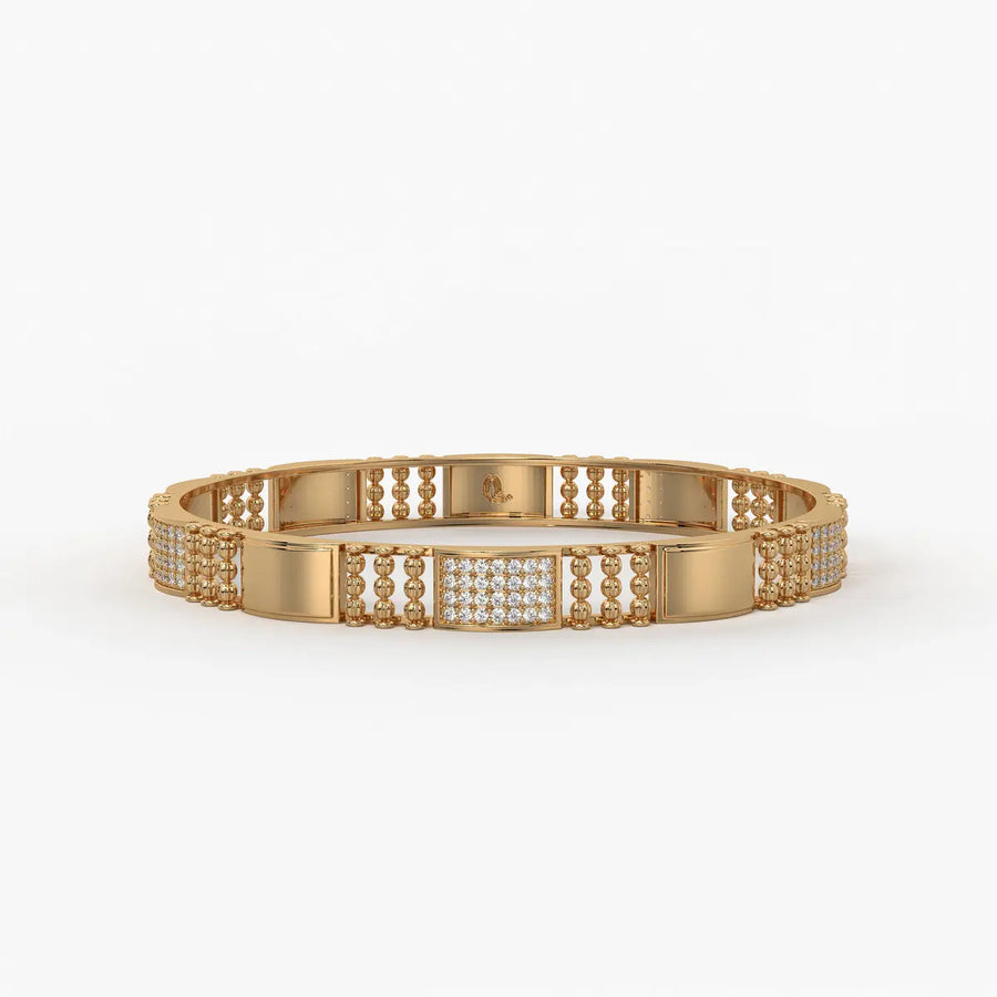 Belevra Round Diamond Panel Bangle