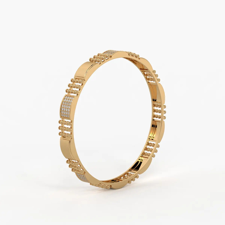 Belevra Round Diamond Panel Bangle