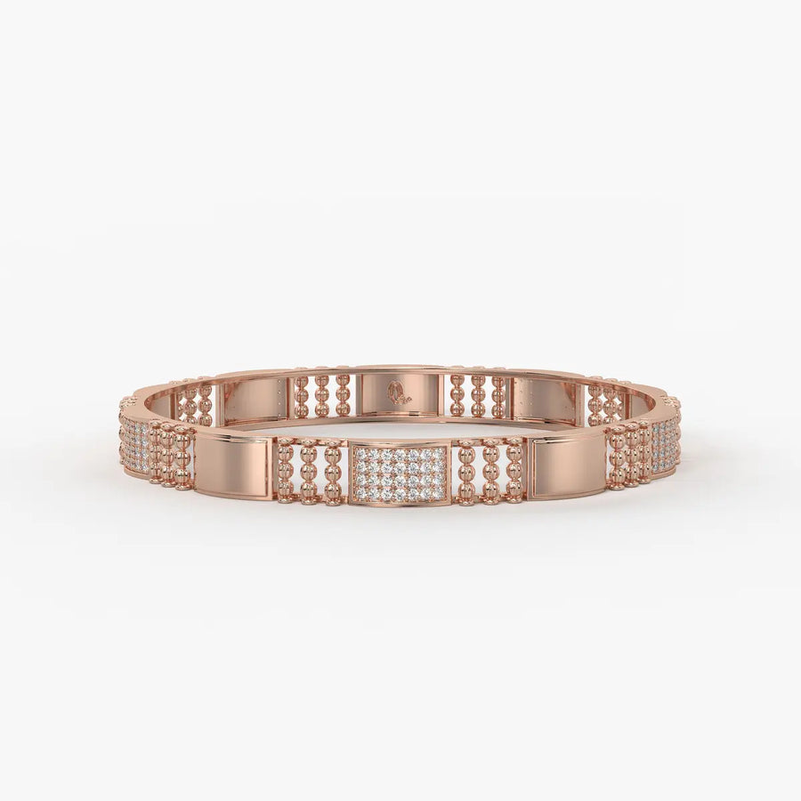 Belevra Round Diamond Panel Bangle