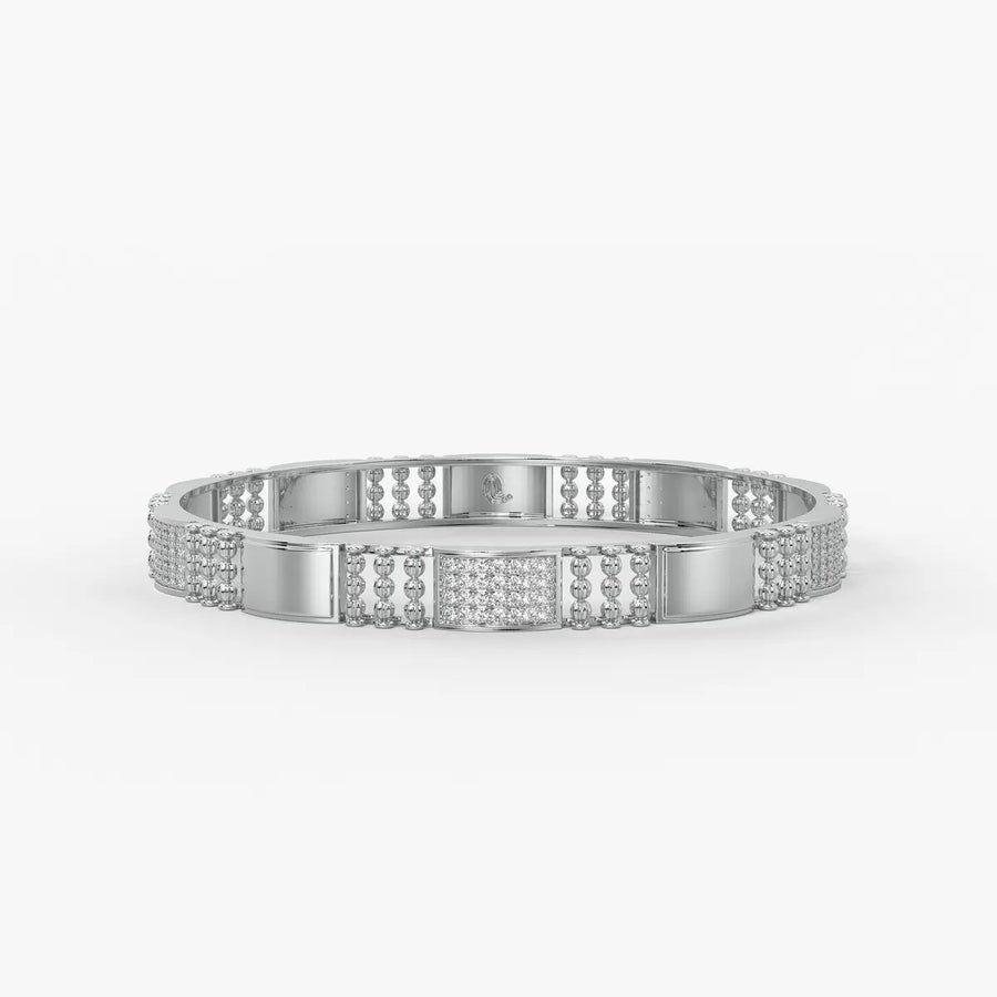 Belevra Round Diamond Panel Bangle