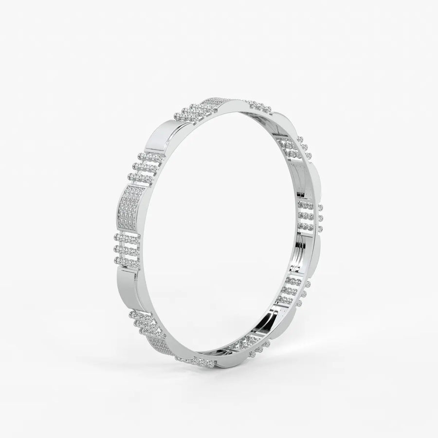 Belevra Round Diamond Panel Bangle