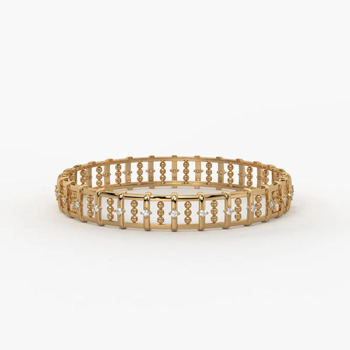 Ornelle Round Diamond Lattice Bangle