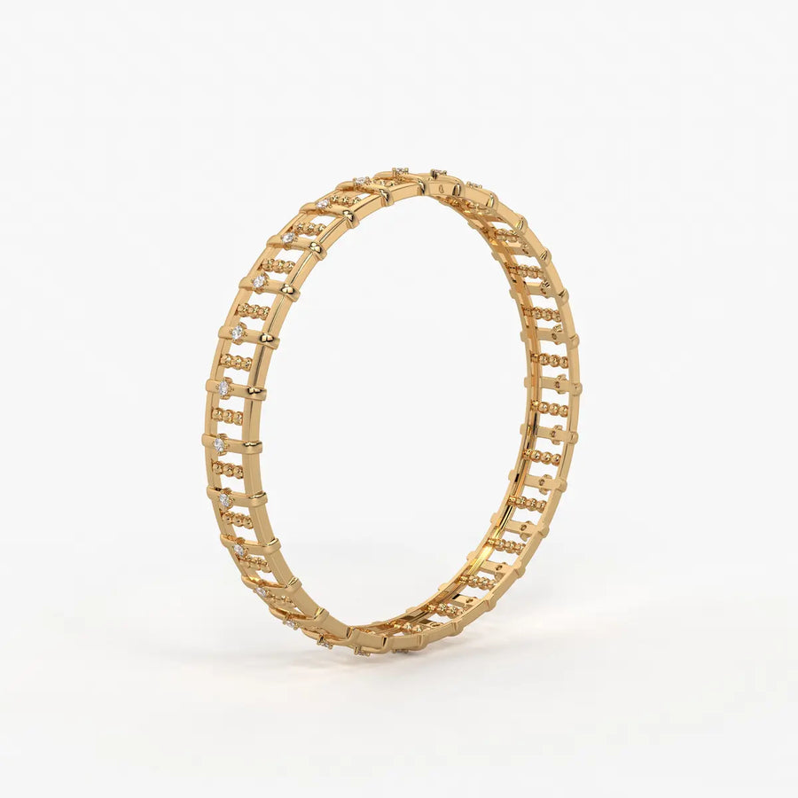 Ornelle Round Diamond Lattice Bangle