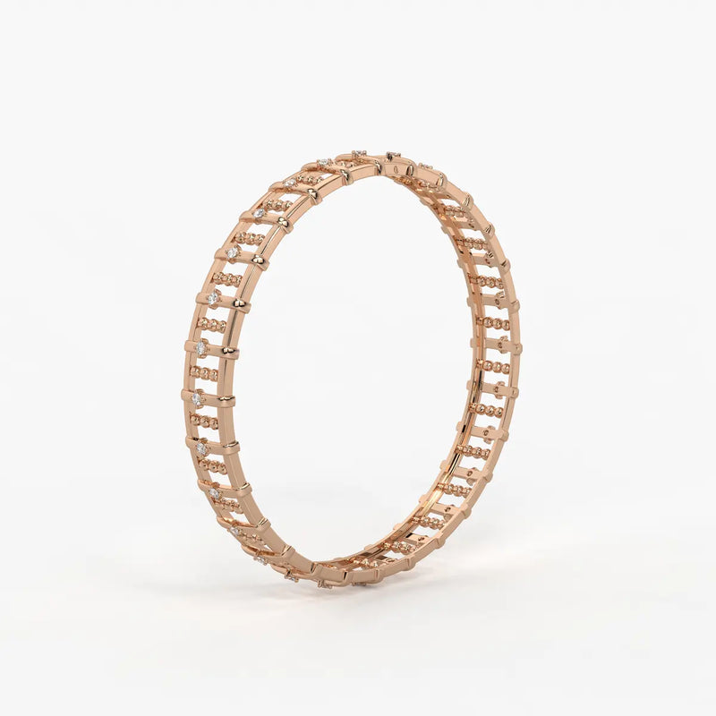 Ornelle Round Diamond Lattice Bangle