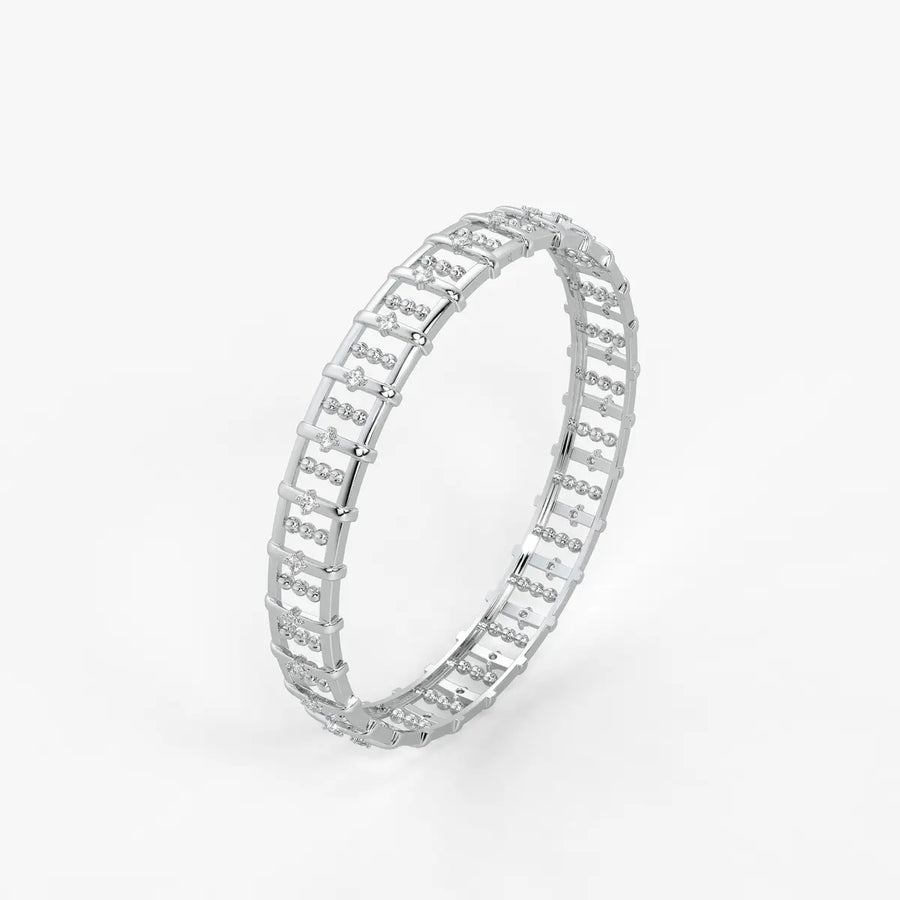 Ornelle Round Diamond Lattice Bangle