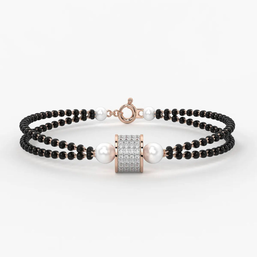 Diamond Cylindrical Mangalsutra Bracelet